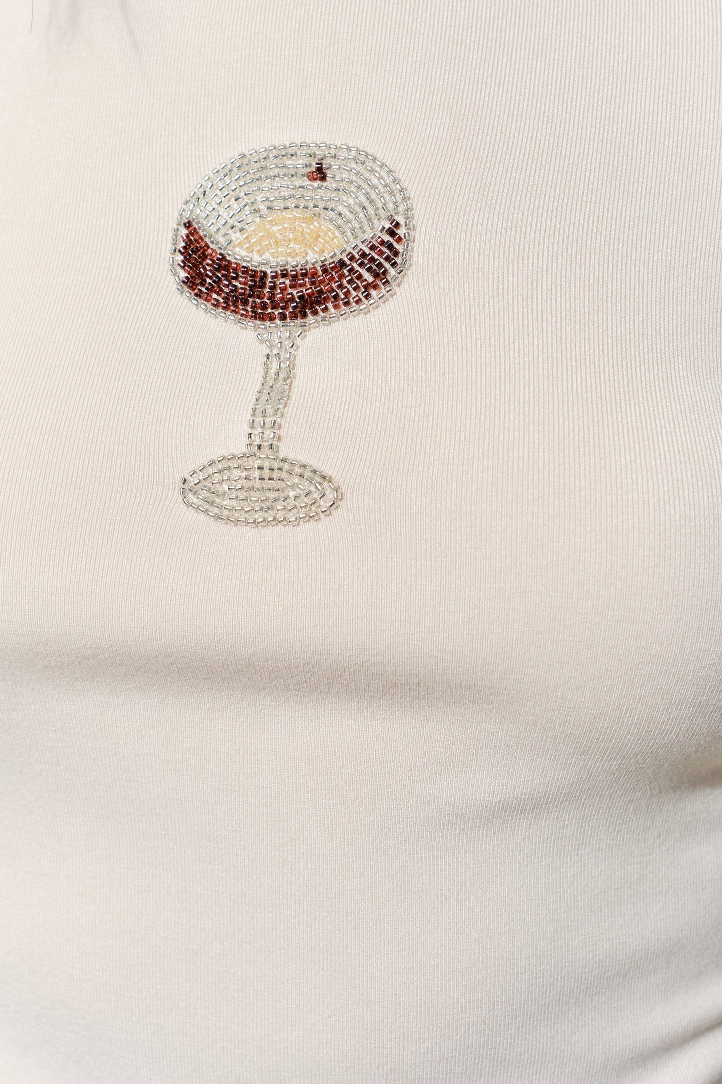 Espresso Martini Beaded Long Sleeve Top