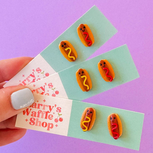 Hot Dog Studs | Clay Earrings