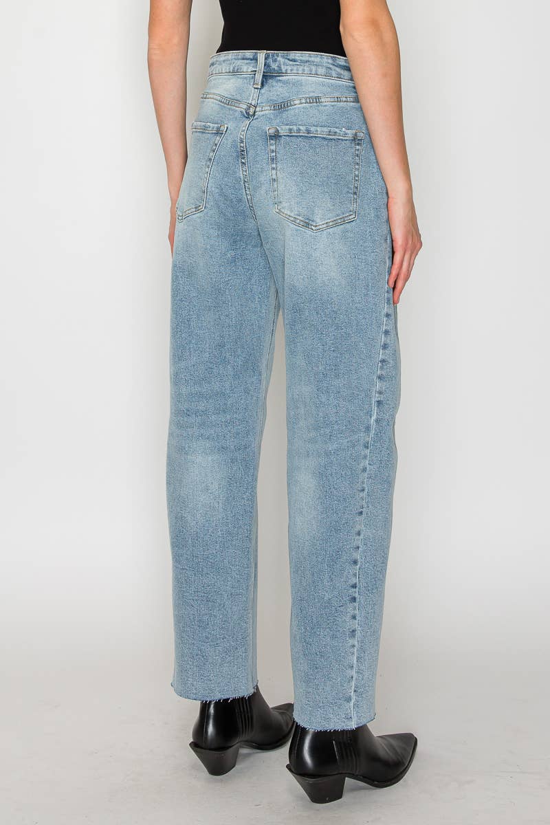 High Rise Barrel Leg Denim