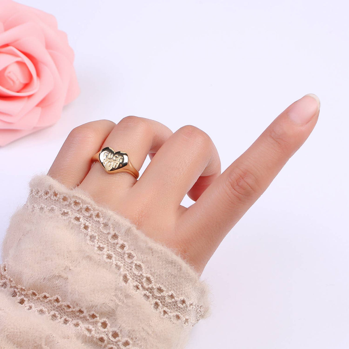 "Fuck You" Heart Ring