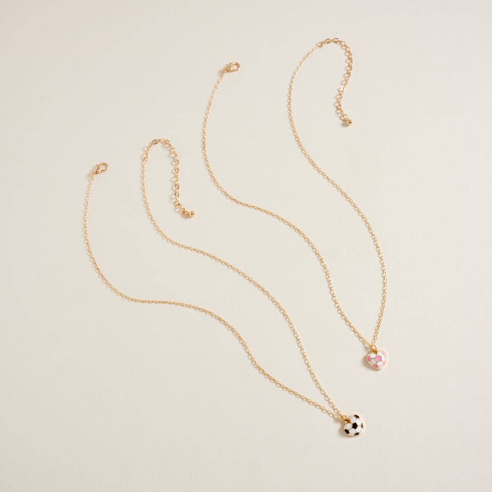 Soccer Ball Heart Pendant Necklace
