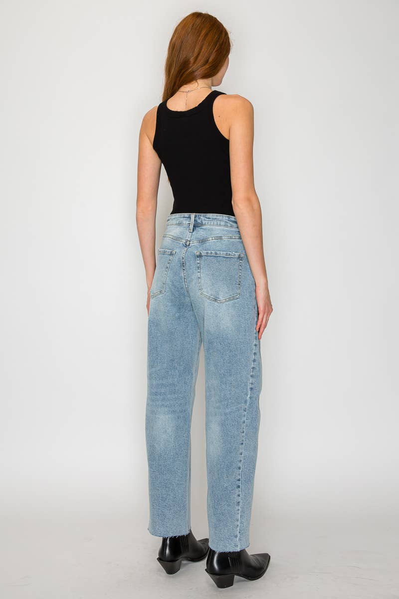 High Rise Barrel Leg Denim