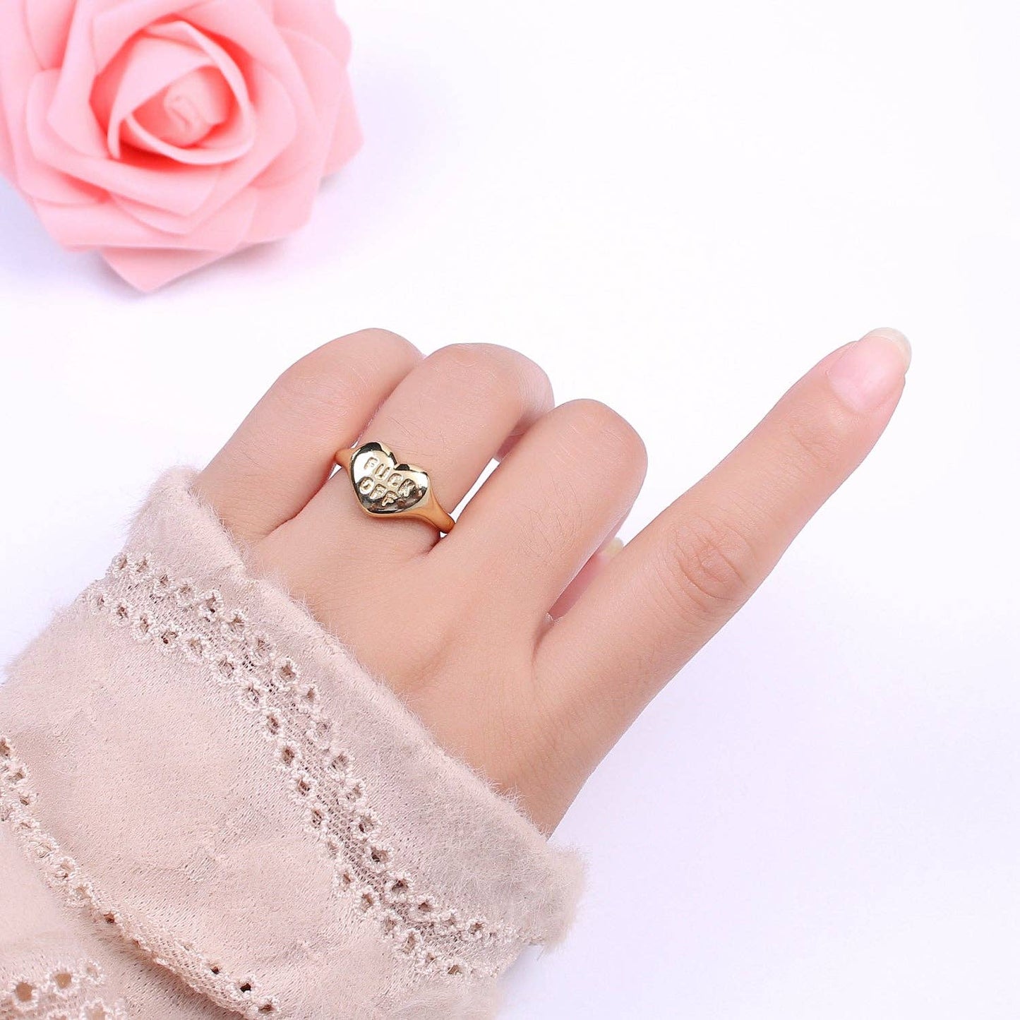 Fuck Off Heart Ring