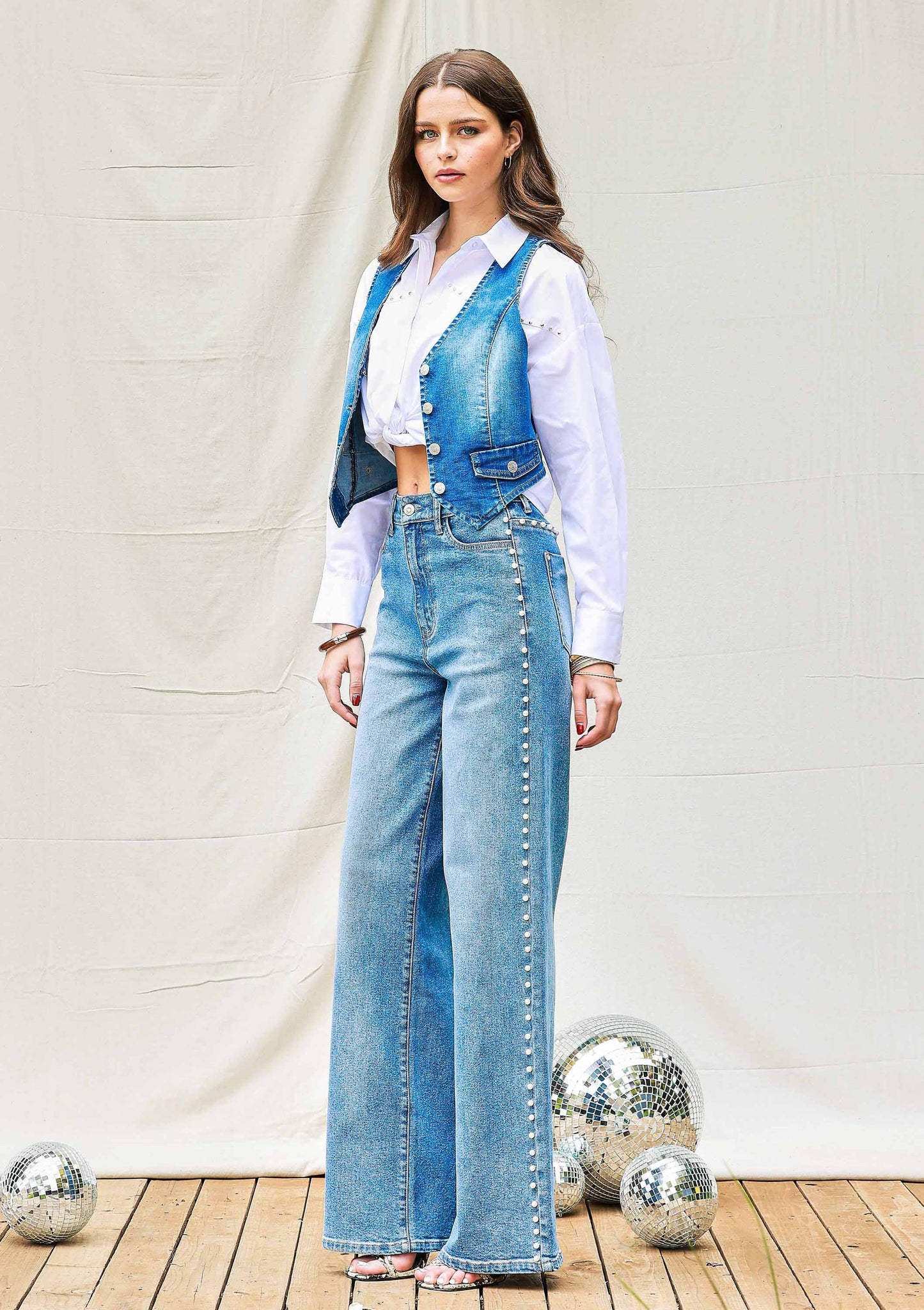 Pearl High-Rise Wideleg Jeans