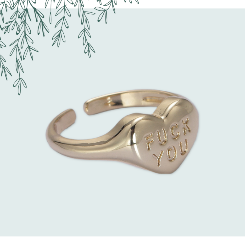 "Fuck You" Heart Ring
