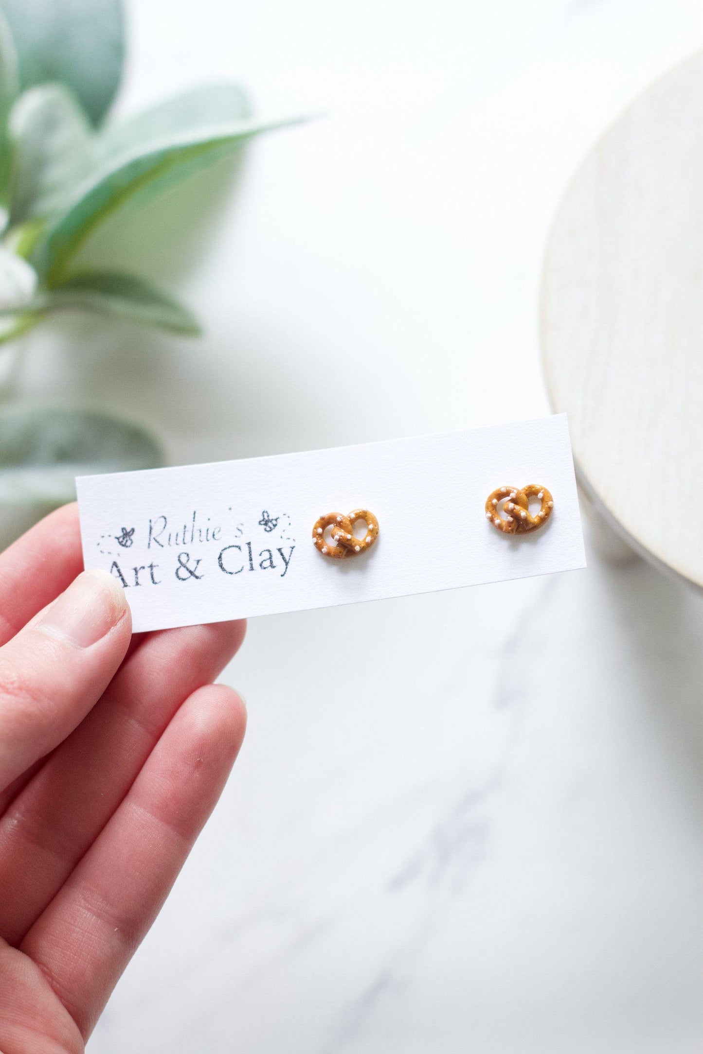 Pretzel Clay Stud Earrings