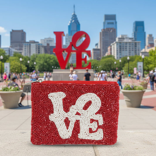 LOVE Statue Beaded Coin Purse