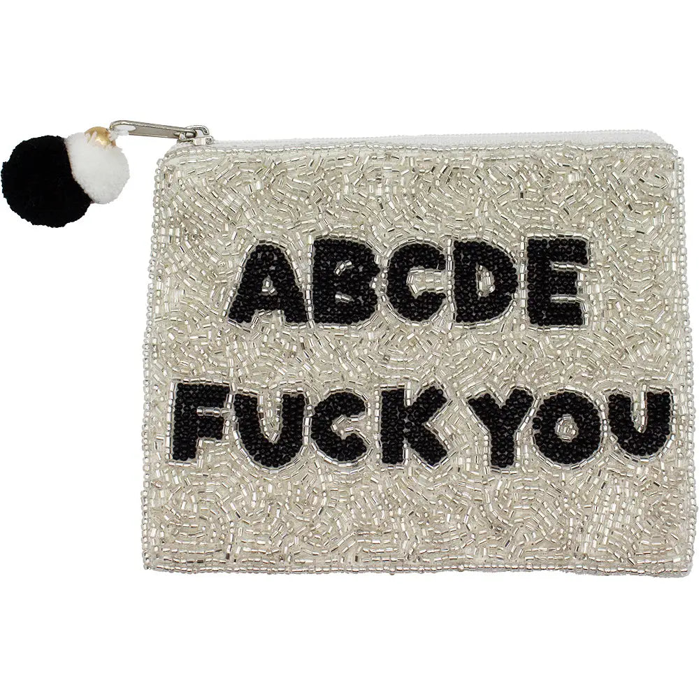 ABCDE Fuck You Beaded Coin Purse