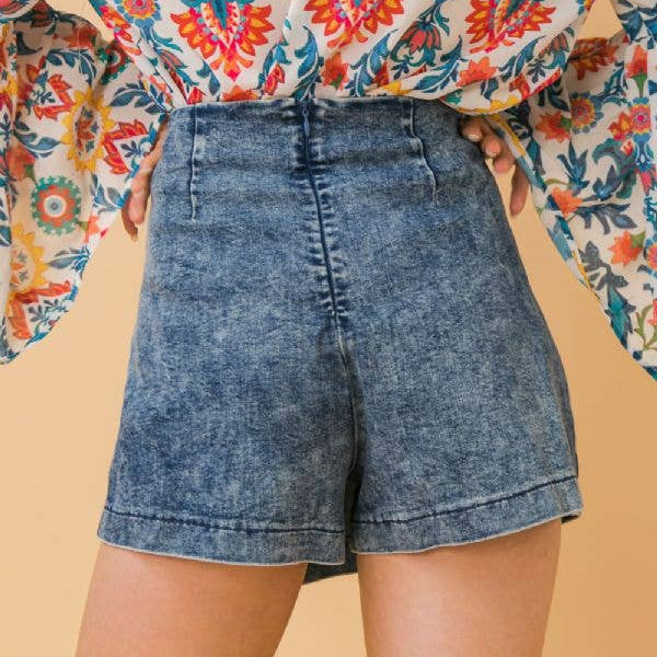 Acid Wash Skort