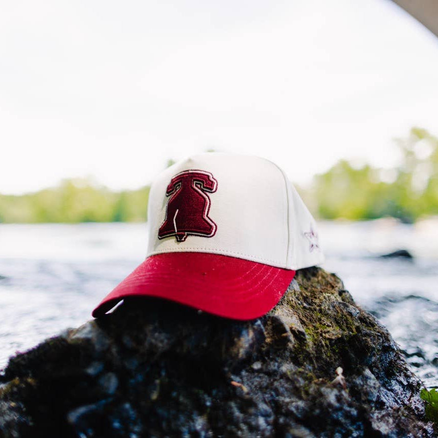 Curved Philly Vintage Red Cotton Snapback Hat