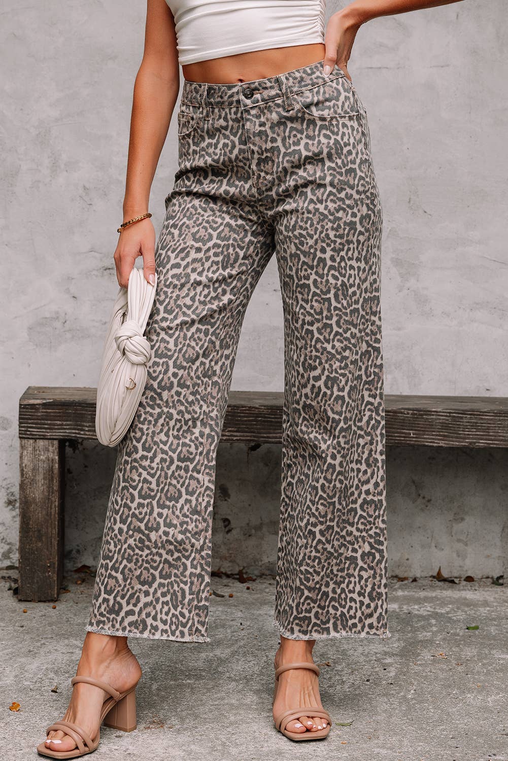 Leopard Denim Pants