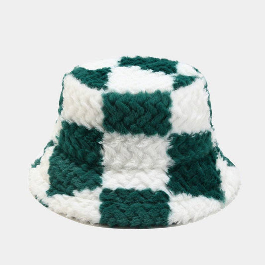 Green Checkered Bucket Hats