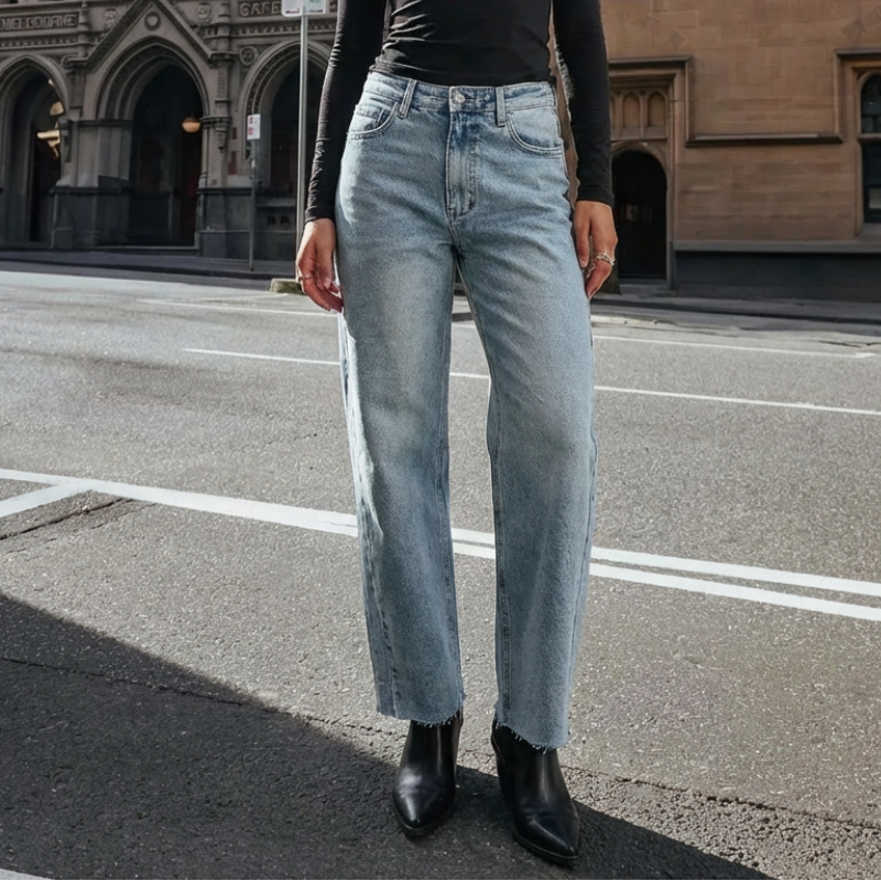 High Rise Barrel Leg Denim