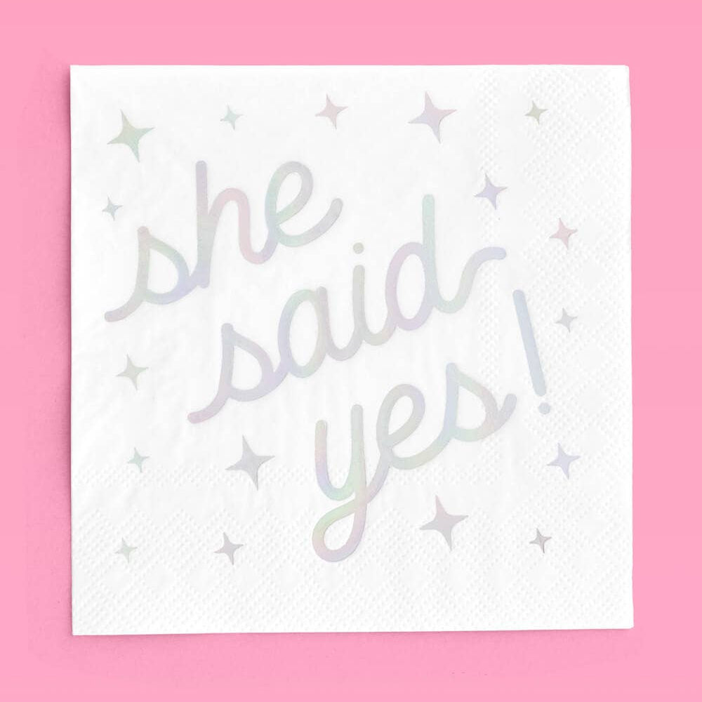 She Said Yes Bridal Napkins