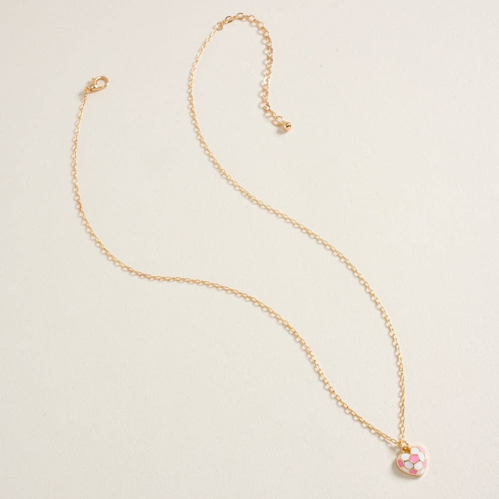 Soccer Ball Heart Pendant Necklace