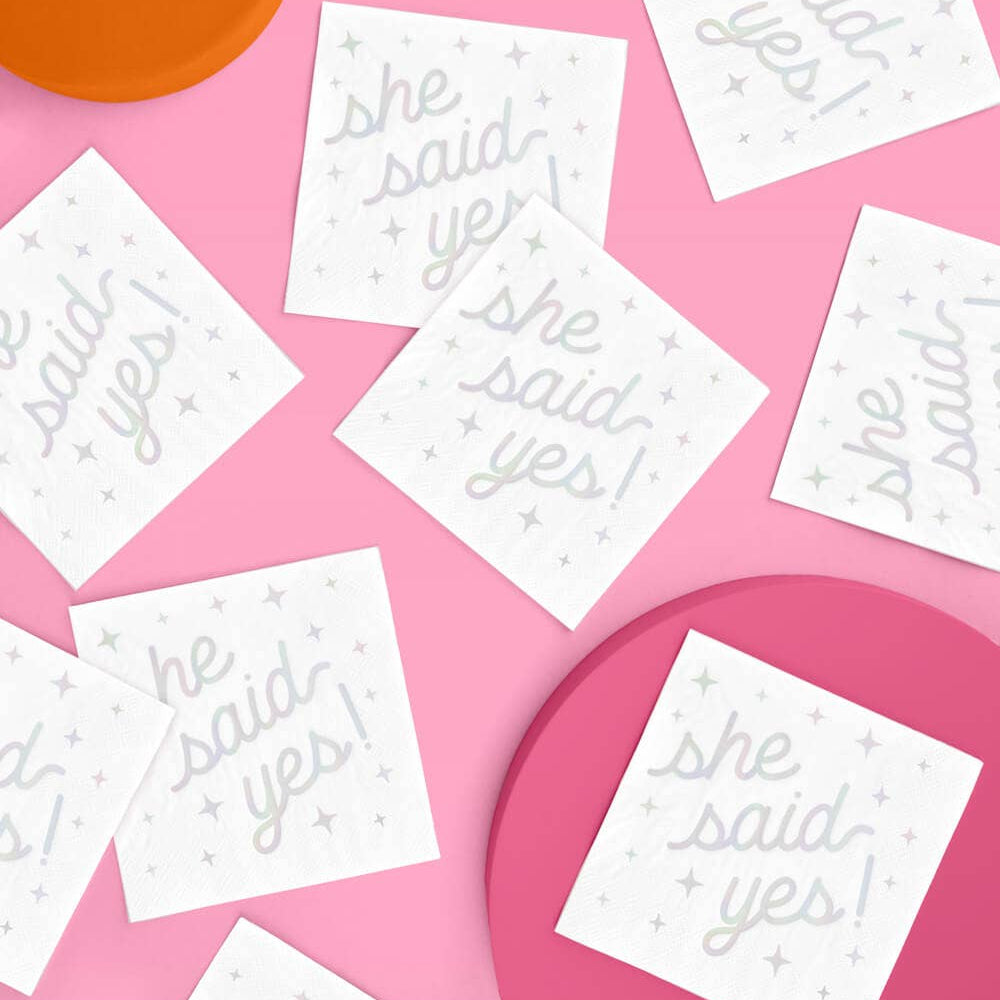She Said Yes Bridal Napkins